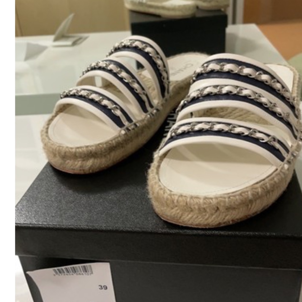 Chanel navy espadrilles